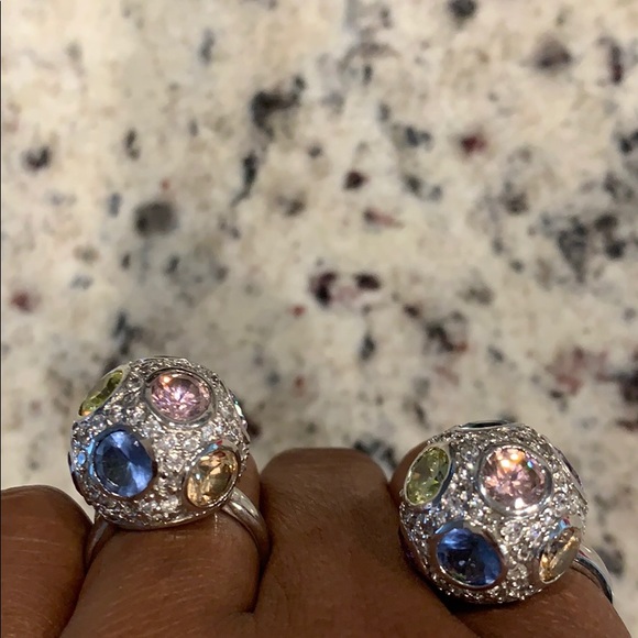 Silver Ball Stone Rings - Picture 8 of 16